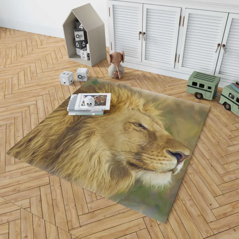 Lion in Oil Paint Filter Artistic Majesty Rug 1