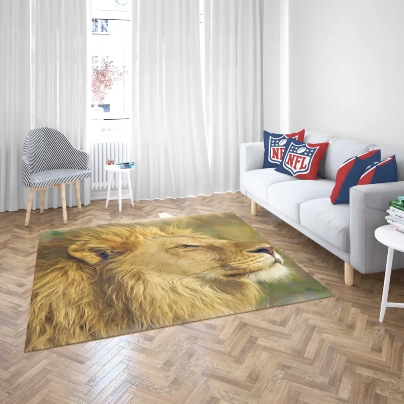 Lion in Oil Paint Filter Artistic Majesty Rug 2