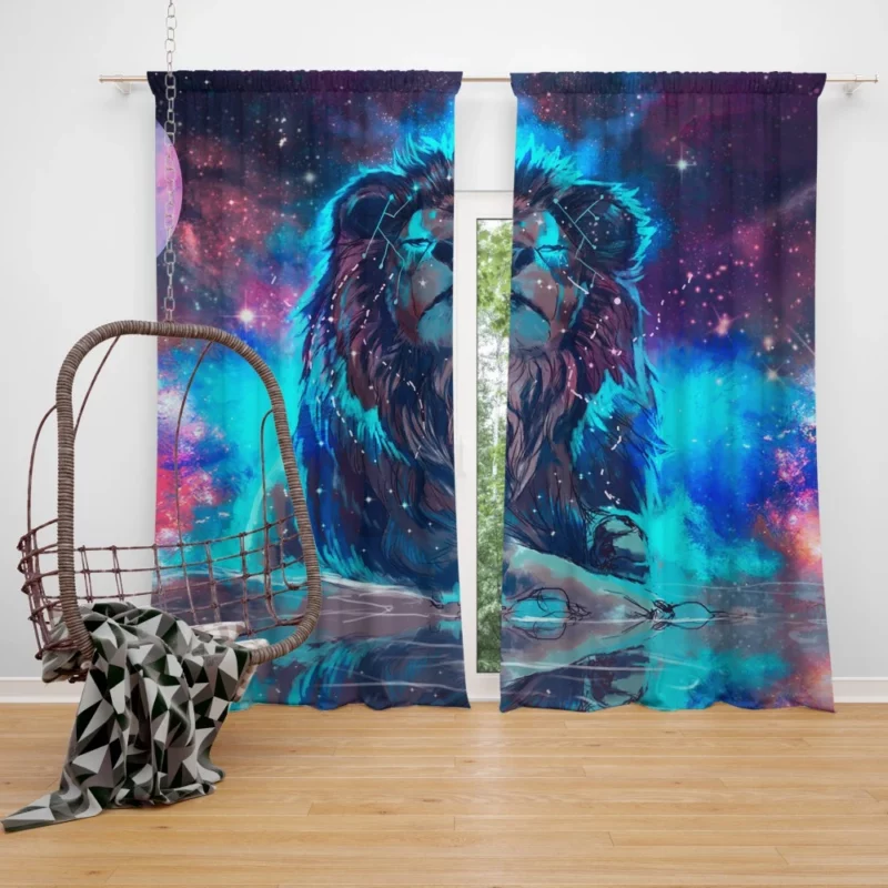 Lion in Regal Pose Curtain