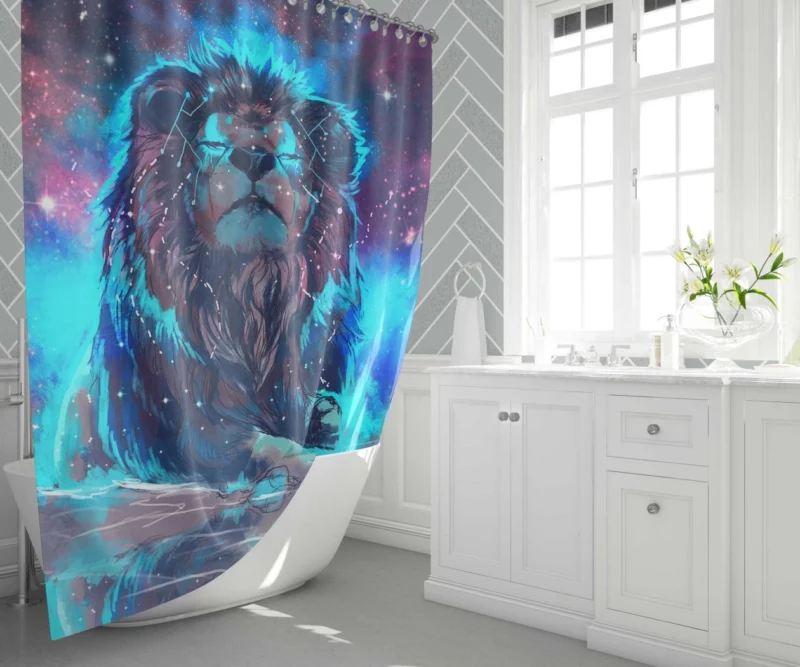 Lion in Regal Pose Shower Curtain 1