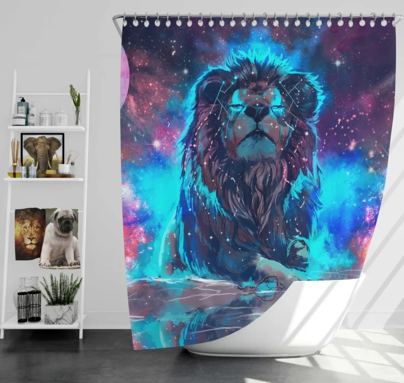 Lion in Regal Pose Shower Curtain