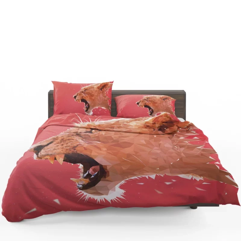 Lioness Aggressive Form Low Poly Marvel Bedding Set