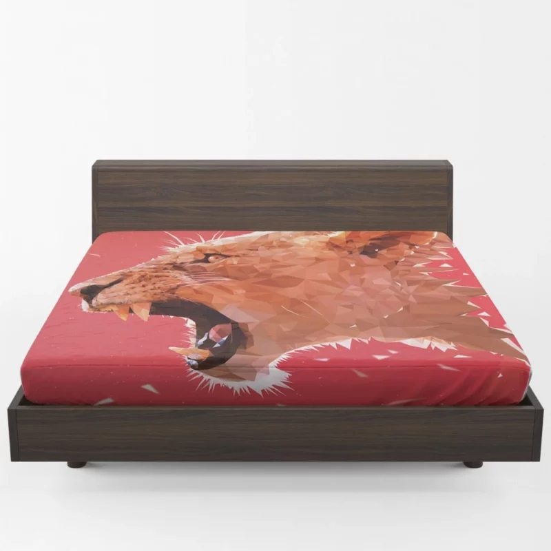 Lioness Aggressive Form Low Poly Marvel Fitted Sheet