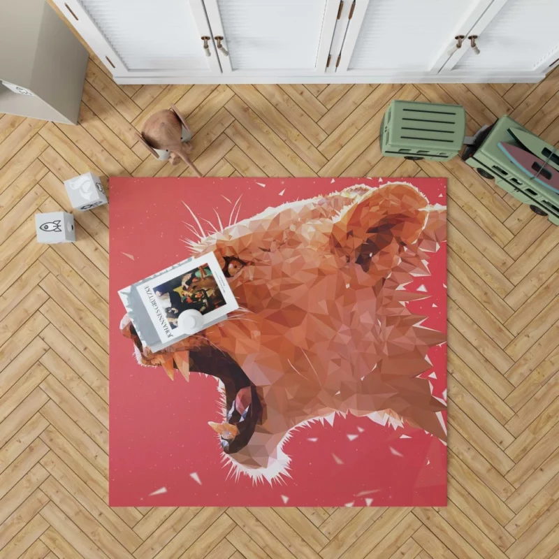 Lioness Aggressive Form Low Poly Marvel Rug