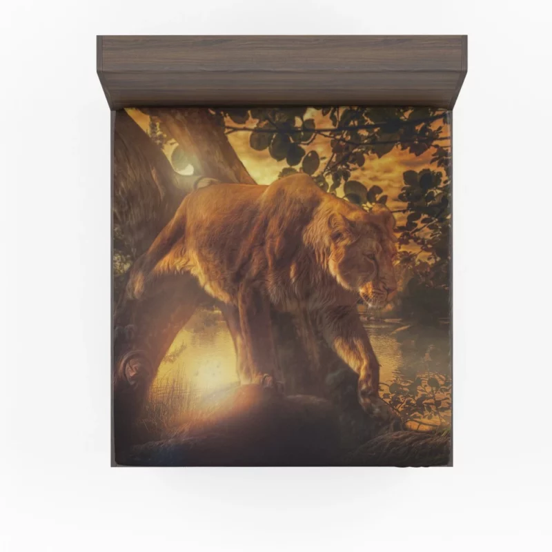 Lioness Vigil Guardian of Sunset Fitted Sheet 1