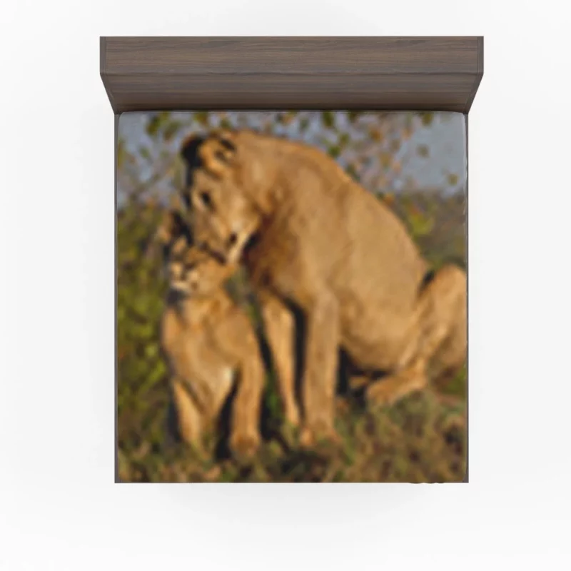 Lioness and Cub Loving Bond Fitted Sheet 1