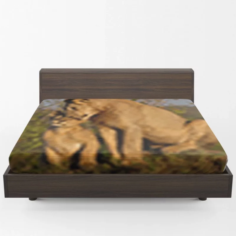 Lioness and Cub Loving Bond Fitted Sheet