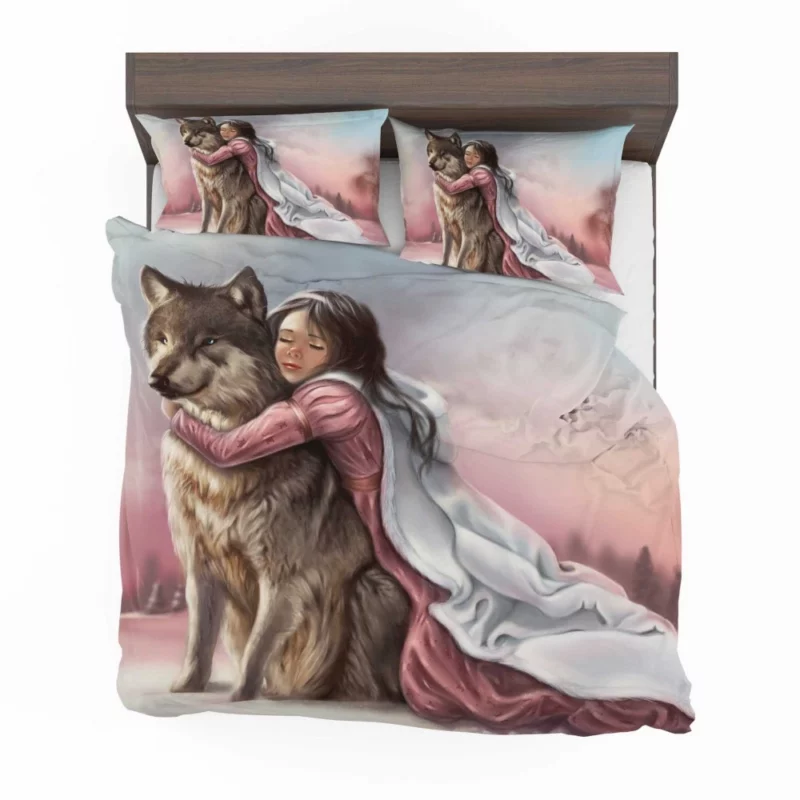 Little Girl and Wolf Unbreakable Bond Bedding Set 1