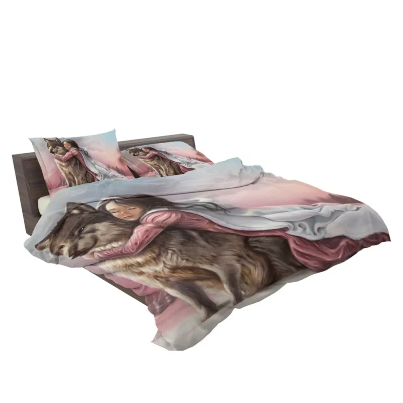 Little Girl and Wolf Unbreakable Bond Bedding Set 2