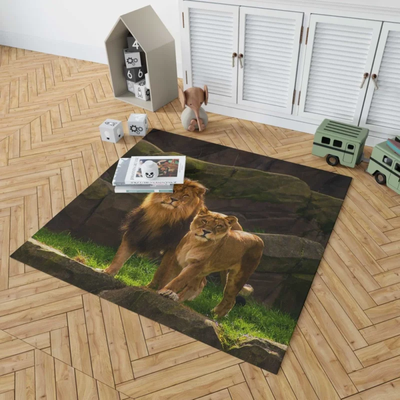 Loving Lion Pair Regal Bond Rug 1