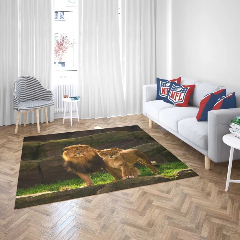 Loving Lion Pair Regal Bond Rug 2