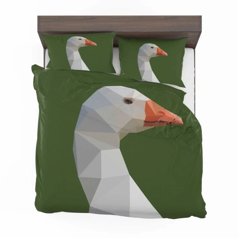 Low Poly Goose Geometric Grace Aerial Beauty Bedding Set 1