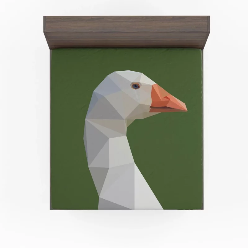 Low Poly Goose Geometric Grace Aerial Beauty Fitted Sheet 1