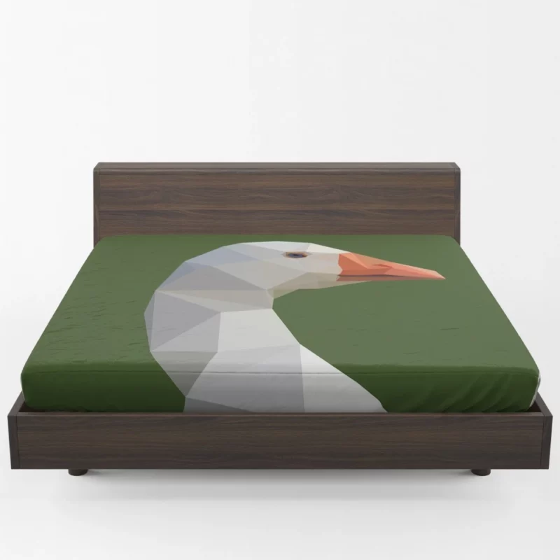 Low Poly Goose Geometric Grace Aerial Beauty Fitted Sheet