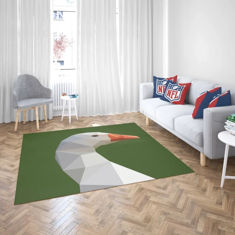 Low Poly Goose Geometric Grace Aerial Beauty Rug 2