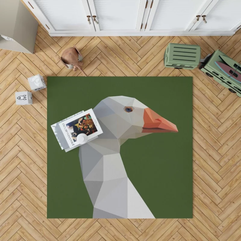 Low Poly Goose Geometric Grace Aerial Beauty Rug