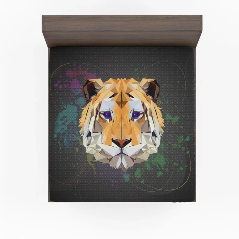 Low Poly Tiger Abstract Elegance Fitted Sheet 1