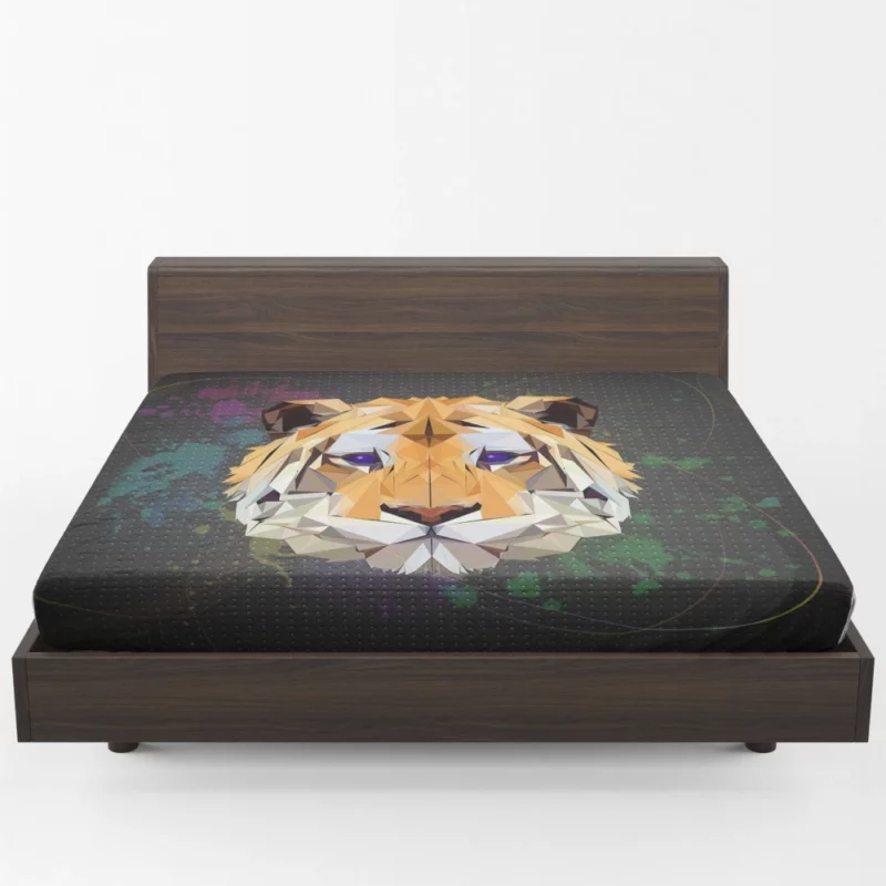 Low Poly Tiger Abstract Elegance Fitted Sheet