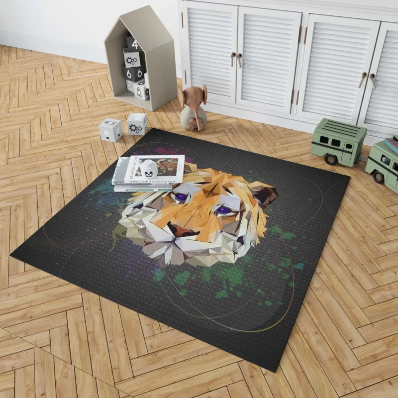 Low Poly Tiger Abstract Elegance Rug 1