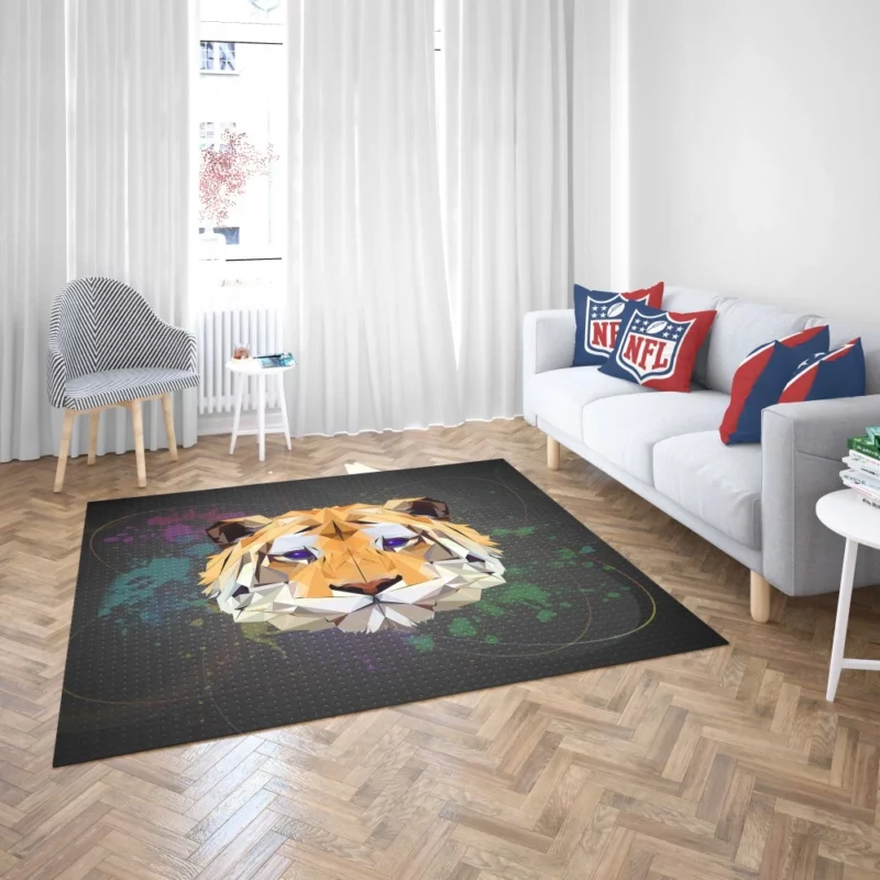 Low Poly Tiger Abstract Elegance Rug 2