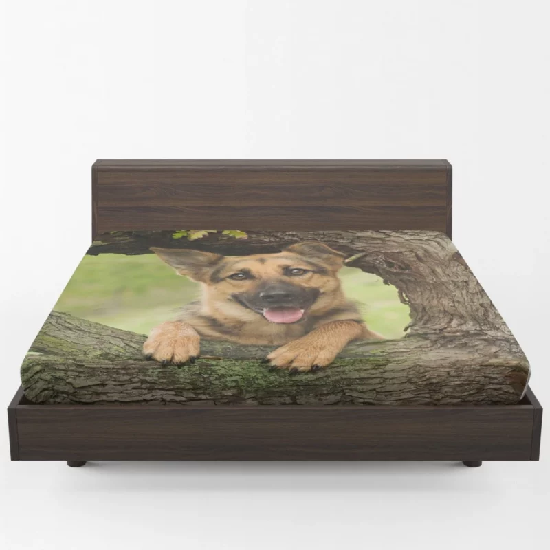 Loyal German Shepherd Furry Guardian Fitted Sheet