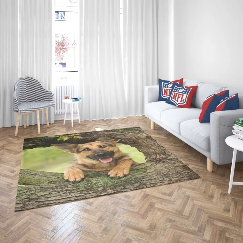 Loyal German Shepherd Furry Guardian Rug 2