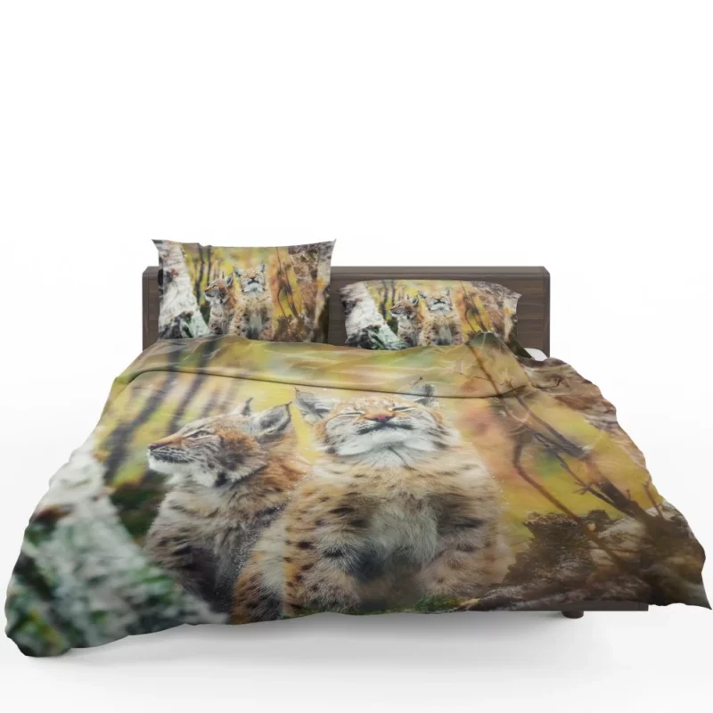 Lynx Cub Playful Gaze Feline Curiosity Bedding Set