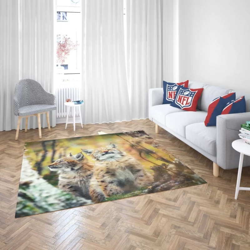 Lynx Cub Playful Gaze Feline Curiosity Rug 2