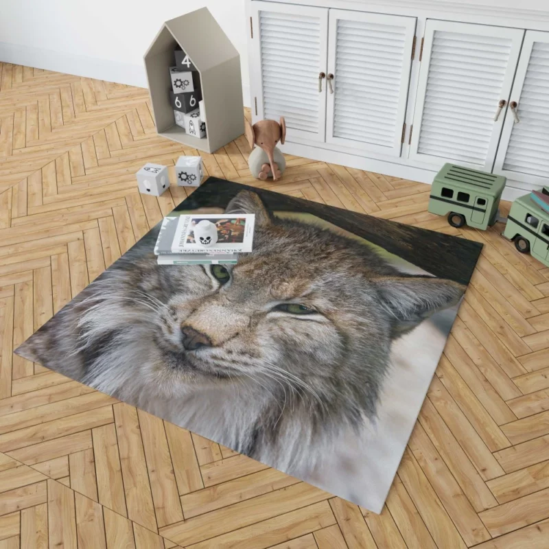 Lynx Enigmatic Stare Wilderness Elegance Rug 1