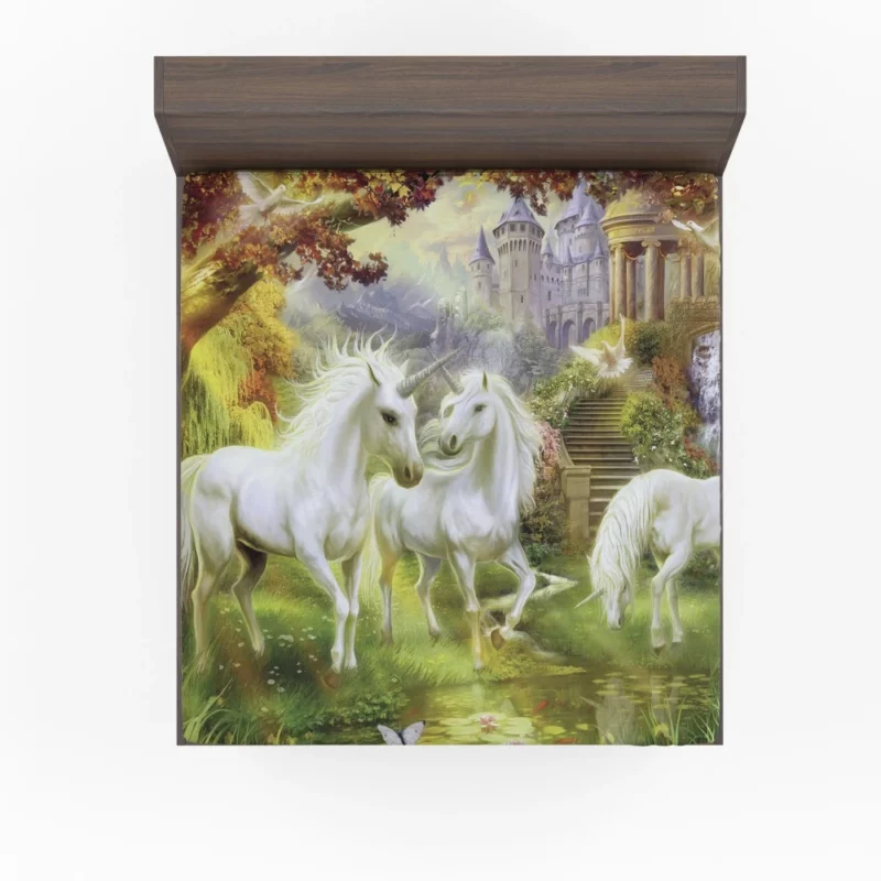 Magical Unicorn Forest Fantasy Wonderland Fitted Sheet 1