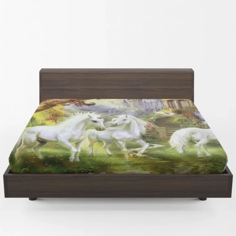 Magical Unicorn Forest Fantasy Wonderland Fitted Sheet