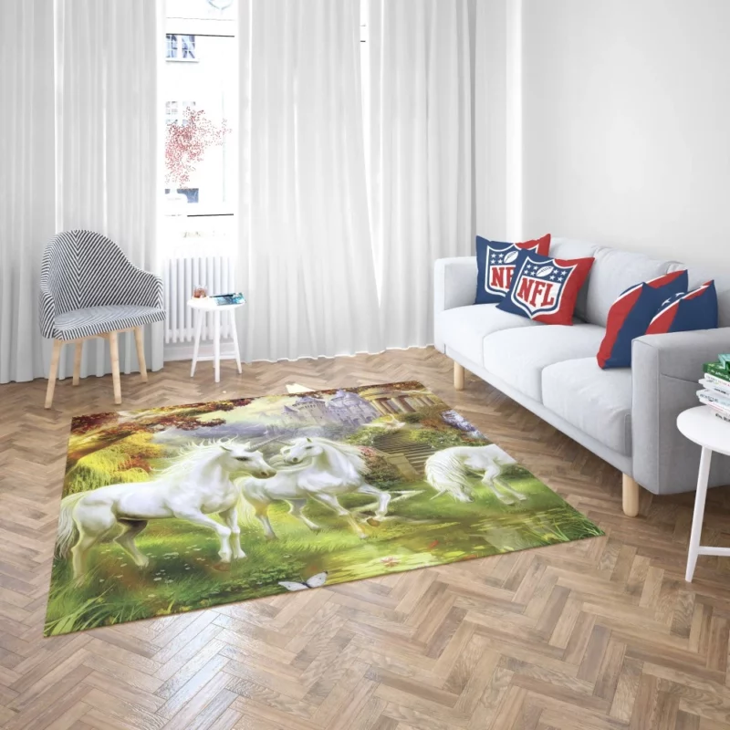 Magical Unicorn Forest Fantasy Wonderland Rug 2