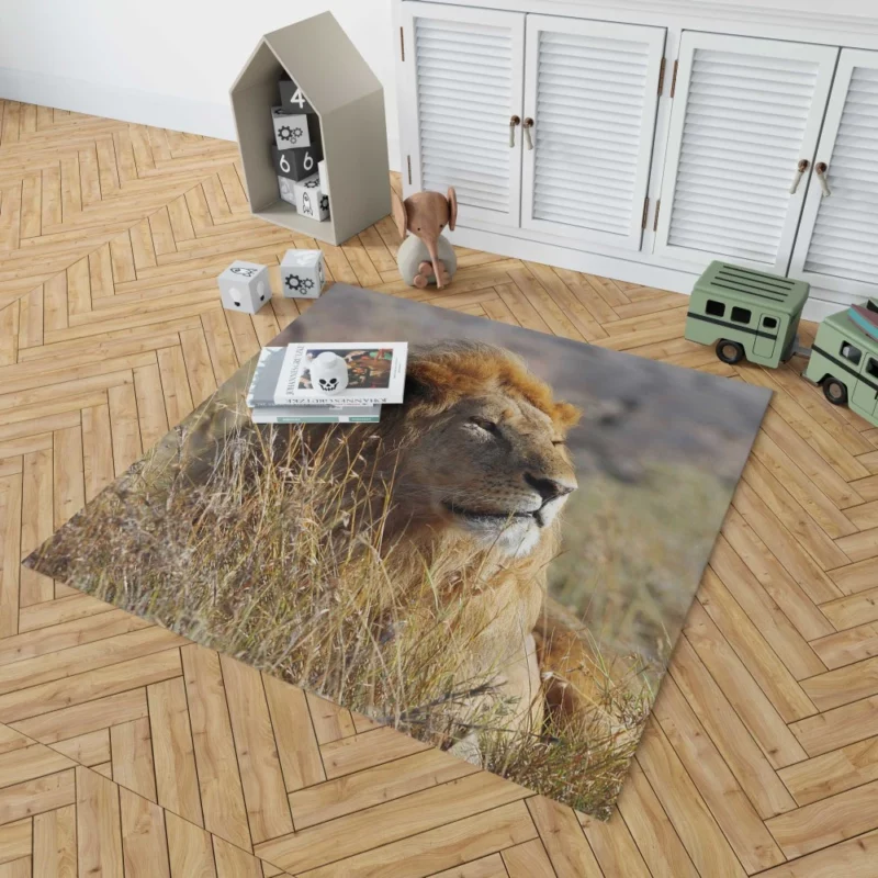 Majestic African Lion in the Wild Rug 1