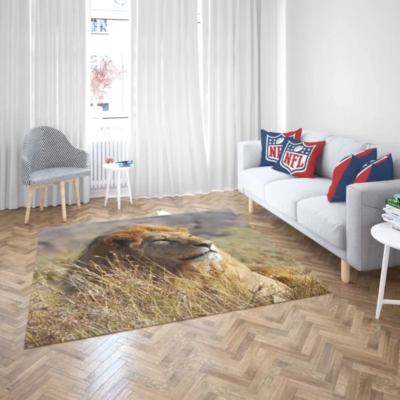 Majestic African Lion in the Wild Rug 2