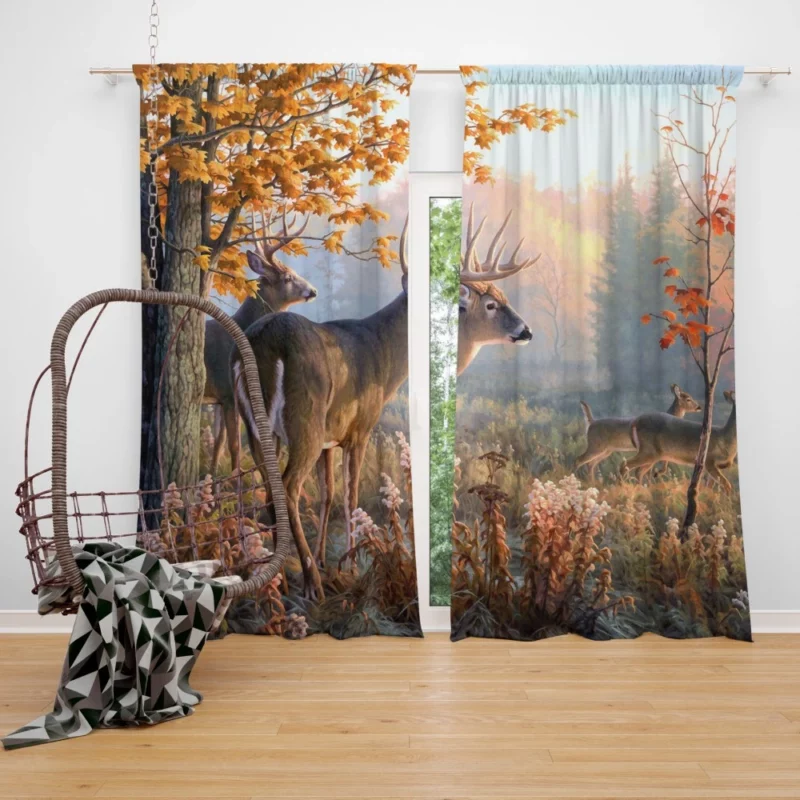 Majestic Buck Graceful Wilderness Beauty Curtain