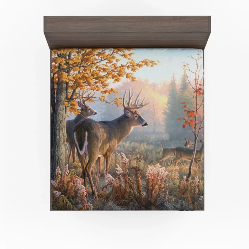 Majestic Buck Graceful Wilderness Beauty Fitted Sheet 1