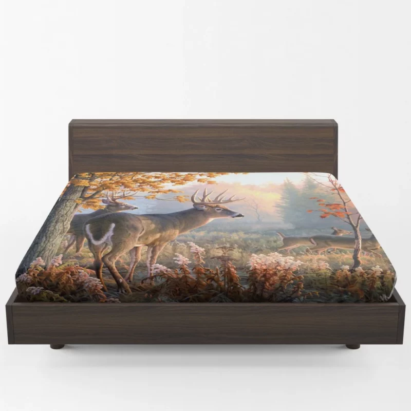 Majestic Buck Graceful Wilderness Beauty Fitted Sheet