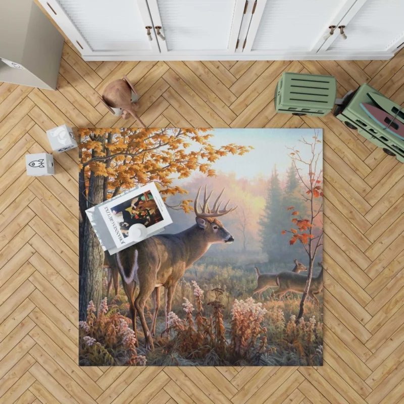 Majestic Buck Graceful Wilderness Beauty Rug