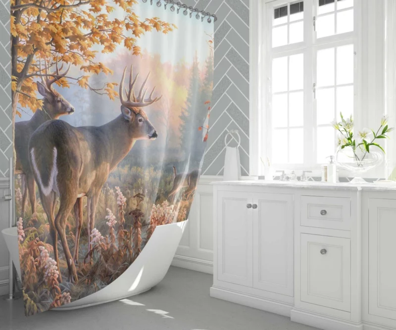 Majestic Buck Graceful Wilderness Beauty Shower Curtain 1