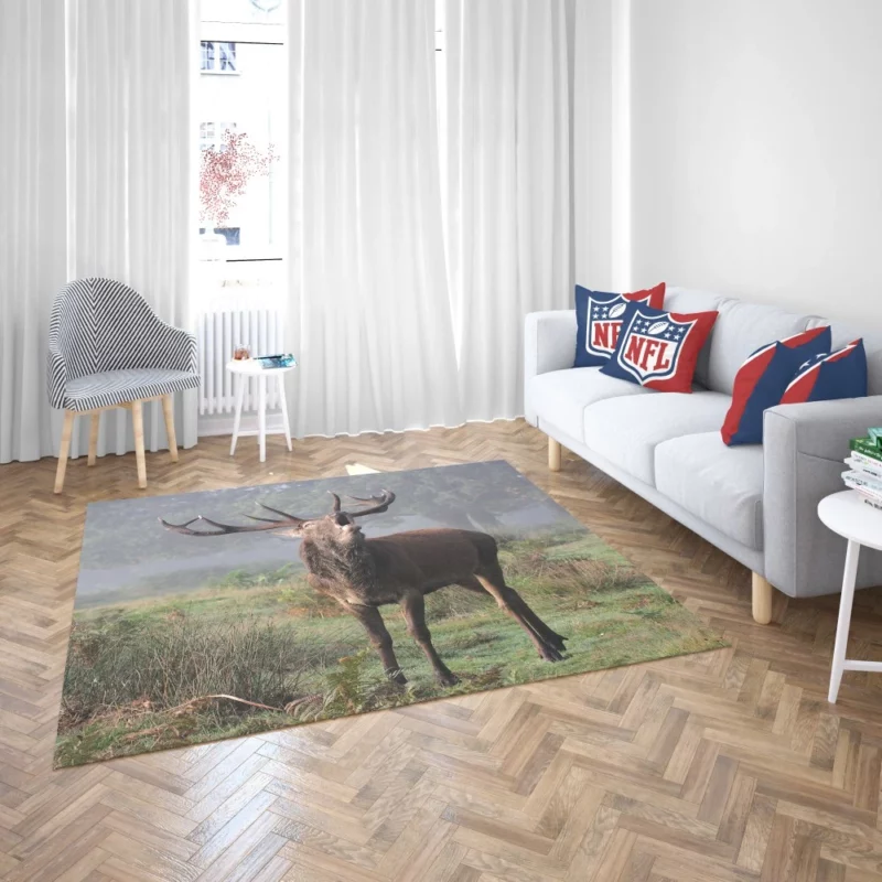 Majestic Buck Stance Wilderness Beauty Rug 2