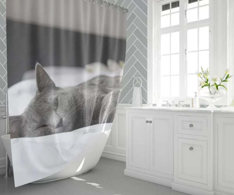 Majestic Cat Alluring Gaze Shower Curtain 1