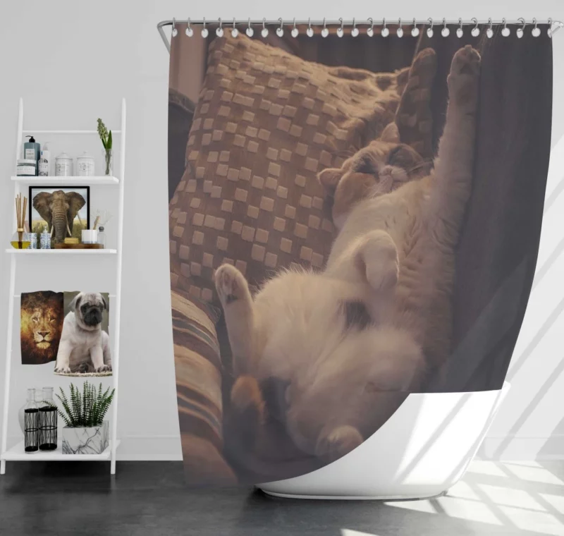 Majestic Cat Stance Shower Curtain