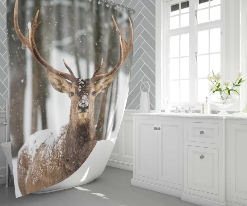 Majestic Deer Shower Curtain 1