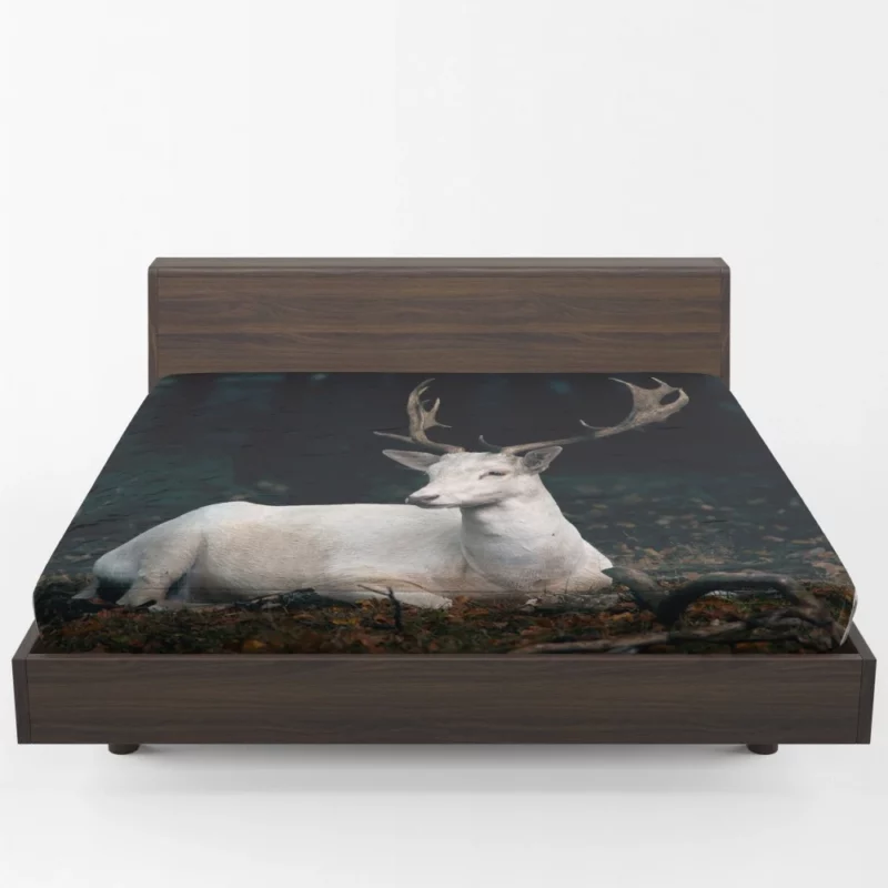 Majestic Deer with Impressive Horns Fitted Sheet