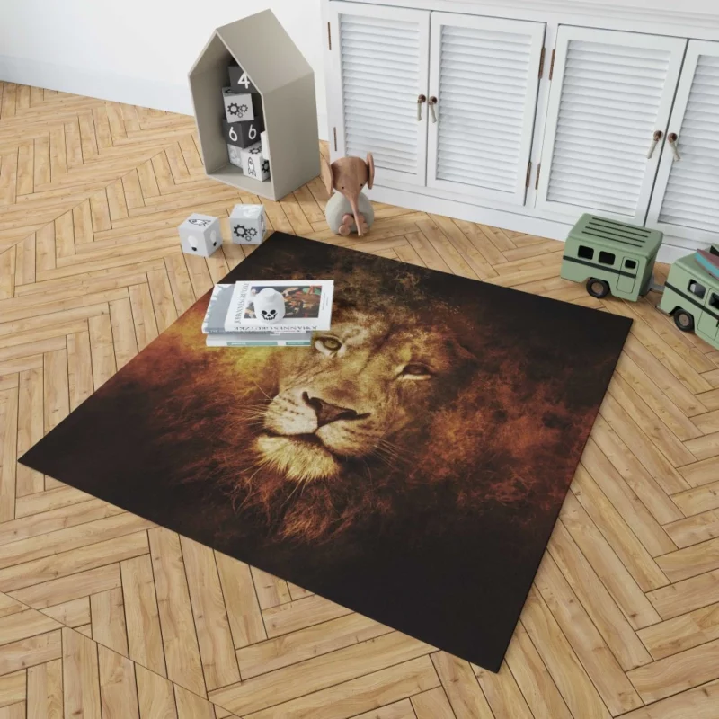 Majestic Dominance Lion Regal Rule Rug 1