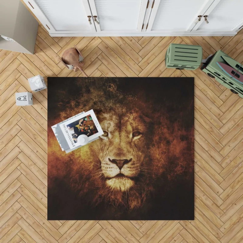 Majestic Dominance Lion Regal Rule Rug