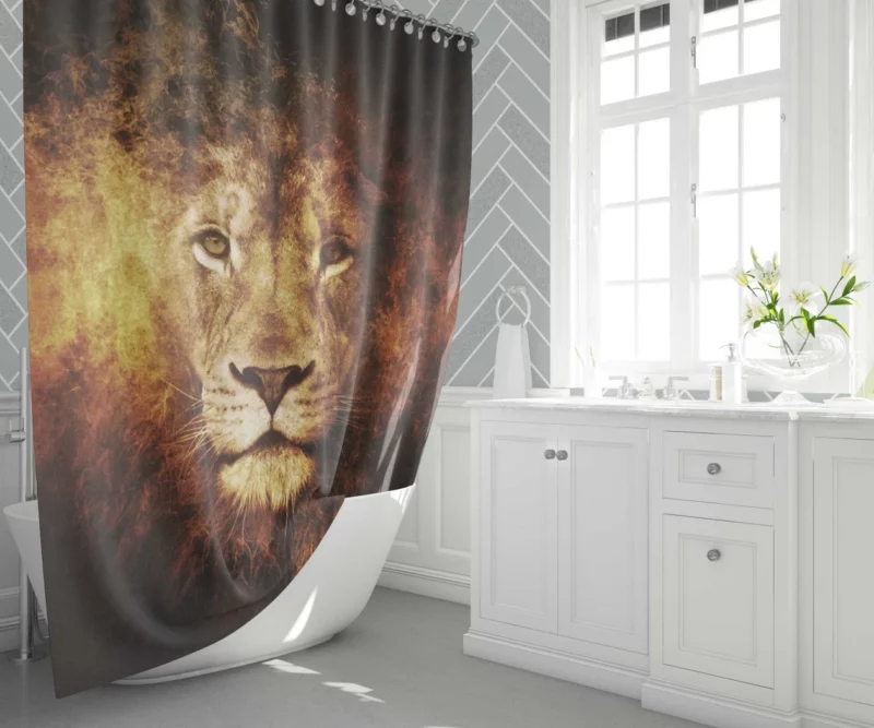 Majestic Dominance Lion Regal Rule Shower Curtain 1