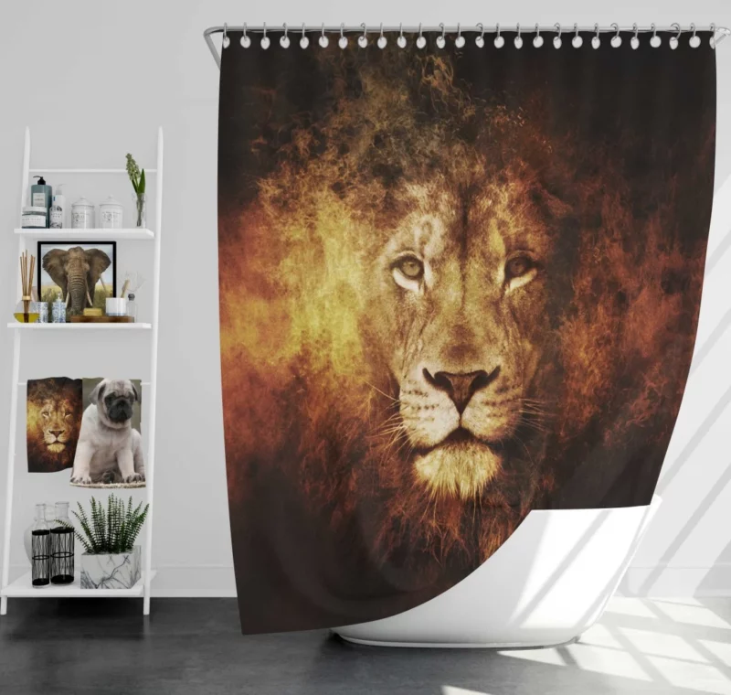 Majestic Dominance Lion Regal Rule Shower Curtain