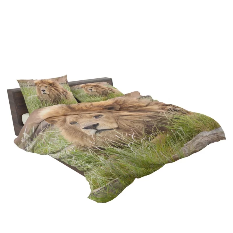 Majestic Lion Amidst Grassland Bedding Set 2