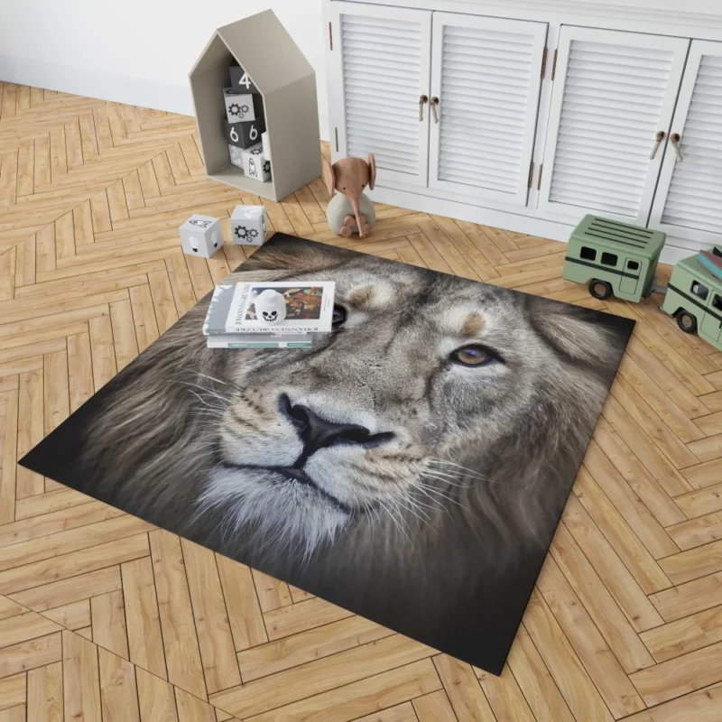 Majestic Lion Enigmatic Stare Rug 1